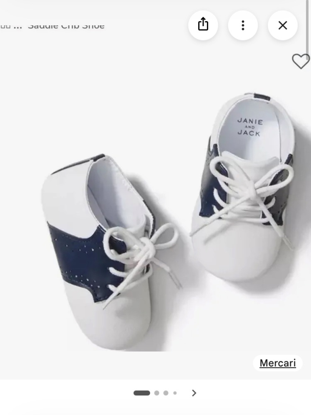 Janie and Jack White and Navy Two-Tone Lace-Up Baby Shoes